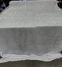 White Sequin On Black Stretch Velvet Fabric Sparkly Spandex Costumes Dancewear