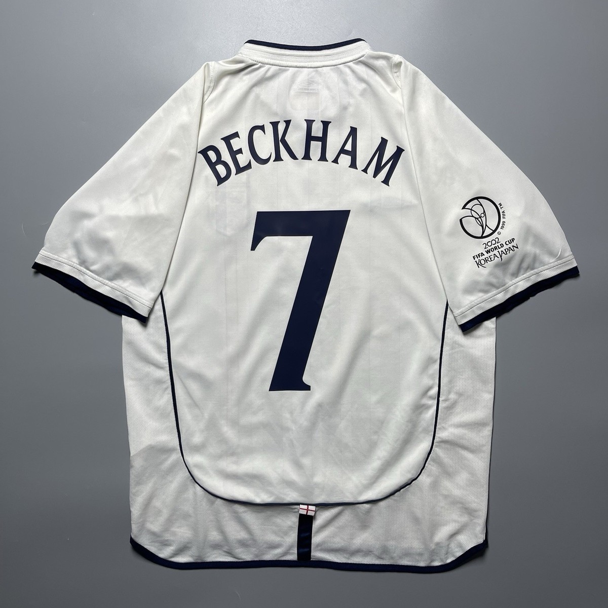 ウェア Umbro 2002 World Cup BECKHAM 7 ENGLAND UMBRO 2002 WORLD CUP FOOTBALL SOCCER HOME JERSEY #7