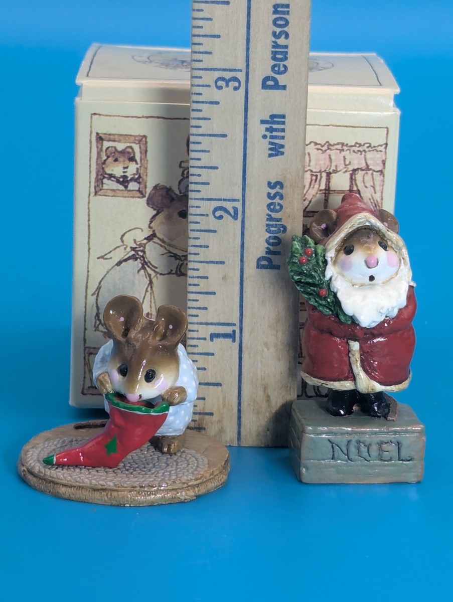 Vintage Wee Forest Folk Christmas Red Noel M-164 & ChrisMouse