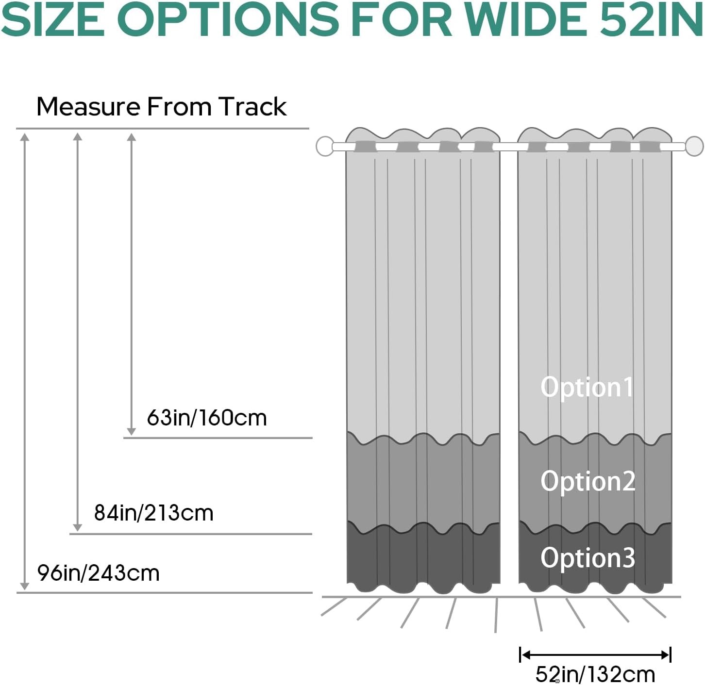 HOMEIDEAS Navy Blue Ombre 52"W x 84"L (Pack of 2), 