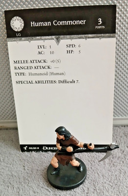 Human Commoner #08 Figur + Karte Harbinger, DnD Miniatur Wizard 2003