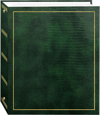 Magnetic Self-Stick 3-Ring Photo Album 100 Pages 50 Sheets , Hunter Green