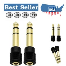 Versatile 6.35mm Male to 3.5mm Female Audio Adapter - Pack of 2 with Pure Copper