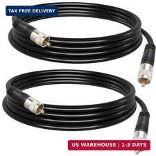 RG8X Jumper Cable 6ft, 2 Pack PL259 Coaxial Jumper, CB Coax Cable for CB Radio,