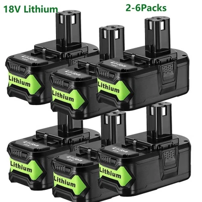 POWEREXTRA 6.5Ah For RYOBI P108 18V Battery High Capacity 6500mAh For One Plus Battery P106