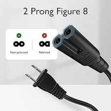 AC 2-Prong C7 Universal Figure 8 Non-polarized Power Cord - 5 feet