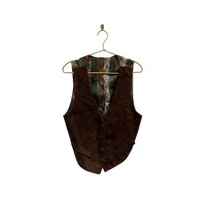 Vintage Western Brown Leather Vest 1970s