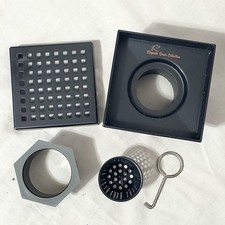 Elegante Drain Collection Square Shower Drain Matte Black 4"