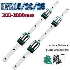 HGR15 HGR20 HGR25 Linearführung Führungsschiene 200-3000mm+HGH15/20CA Gleitblock