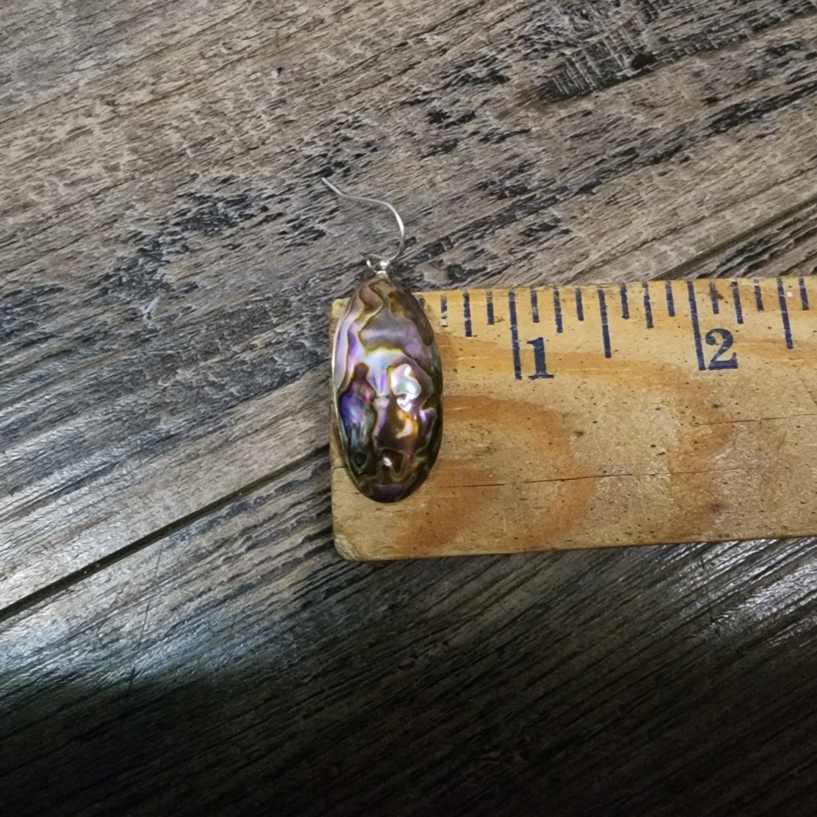 Abalone Shell Dangle Earrings: Iridescent Paua Je… - image 4