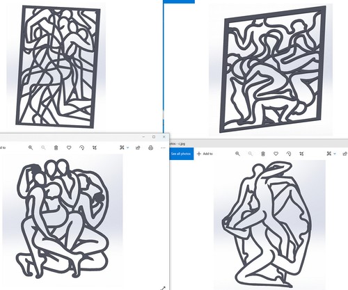 20 dxf lima CNC sin polilina mujer pin up boceto manual corte retro enrutador 4047 - Imagen 3 de 24