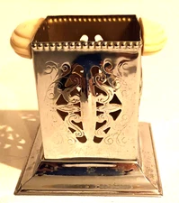 Vintage Decorative Metal Holder 'Celtic Quality Plate' with Bakelite handles