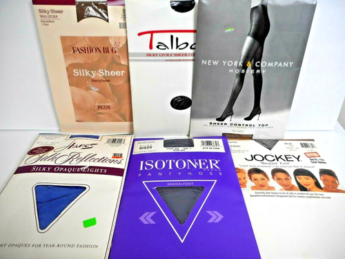 (6 paquetes) PANTIMEDIAS Talbots Años 90-ISOTONER-MODA BUG-HANES-Jockey-Azul-Ciruela-Tostado - Imagen 3 de 10