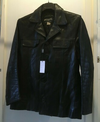 Womens Italian Leather Jacket Vera Pelle Long Sleeve Button Lined