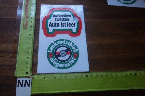 Alter Aufkleber Verkehrssicherheit Spruch AUTO LEER Lenkradschloß eingerastet