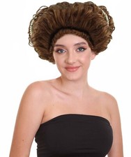 Colonial Lady Womens Adult Renaissance Cosplay Costume Curly Brown Wig HW-2741