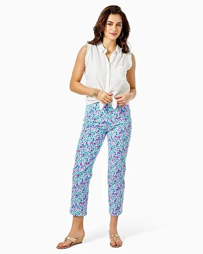 Pantalon Lilly Pulitzer Mariella Taille 0 - Blanc, Neuf Sans étiquettes, Coton