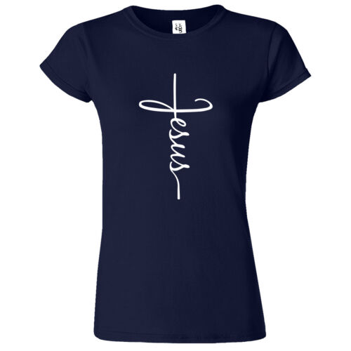 T-shirt Gesù Croce Donna Fede Cristiano Religiosa Bibbia Cristo Chiesa Maglietta Nuova - Foto 6 di 36