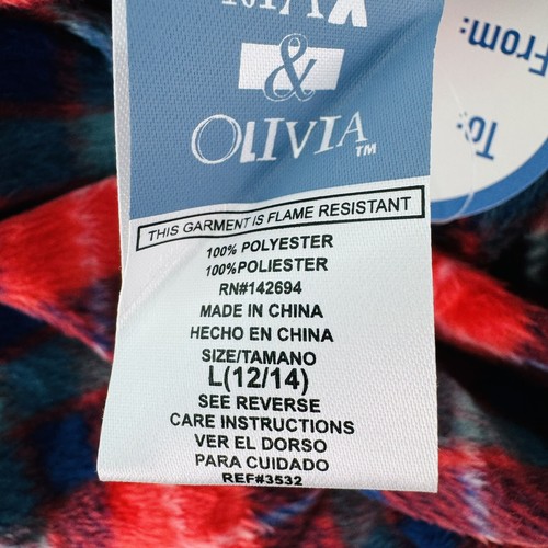 Max & Olivia Kids Unisex Plaid Hooded Christmas Bear Hood Zip Pajama PJ Size L - Picture 9 of 12