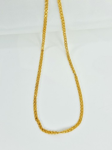 Vergoldete dünne Kette Halskette Atemberaubende Doppelkette Twist Gold Design - Bild 2 von 5