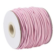 1 Roll Pink Round Elastic Cord with Nylon Outside and Rubber Inside 2mm 40m/roll