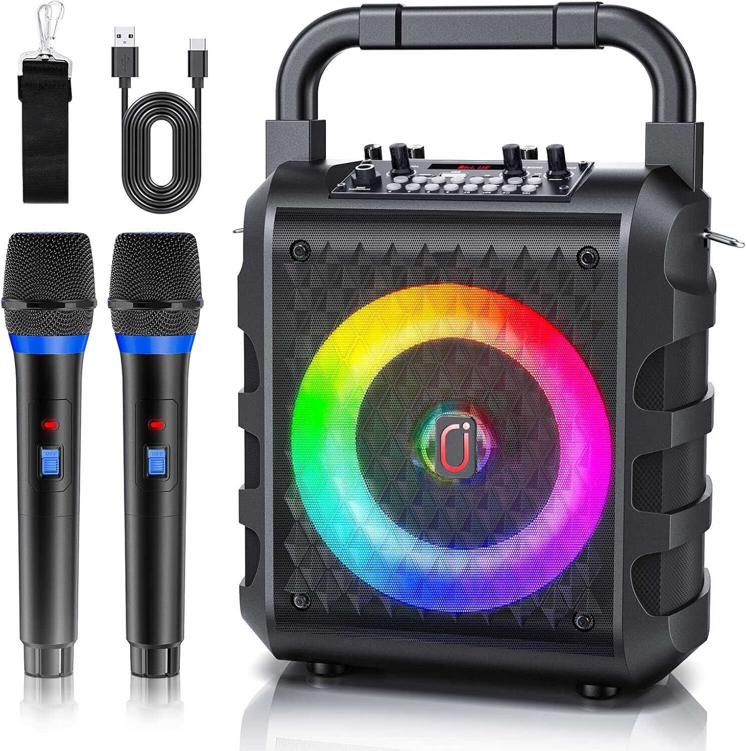 Karaoke Machine for Adults Kids Portable Bluetooth 5.3 Karaoke Speaker wit...