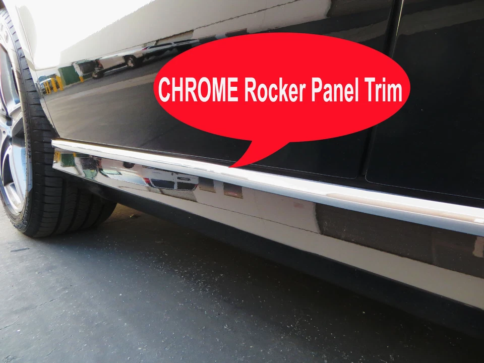 Fiat 2009-2018 cromo panel basculante lateral moldura kit 2 piezas Foto 2 de 2