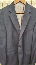 Hart Schaffner Marx Men Dark Blue 2 Front Metal Button Blazer 46L UNION MADE NEW