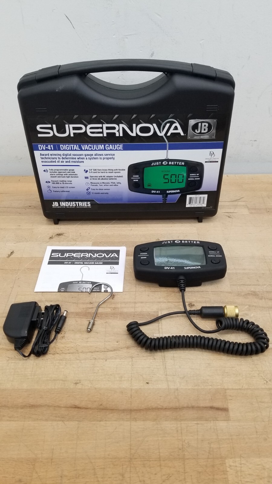 JB DV41 Industries Supernova Digital Micron Gauge w Case 684520332669