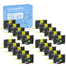 20PCS TZ 631 TZe 631 Black on Yellow Tape Fit for Brother P-Touch Label Printer