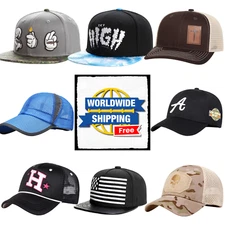 Adjustable Baseball Cap Unisex Hiking Snapback Flat Brim Hip-Hop Trucker Hat