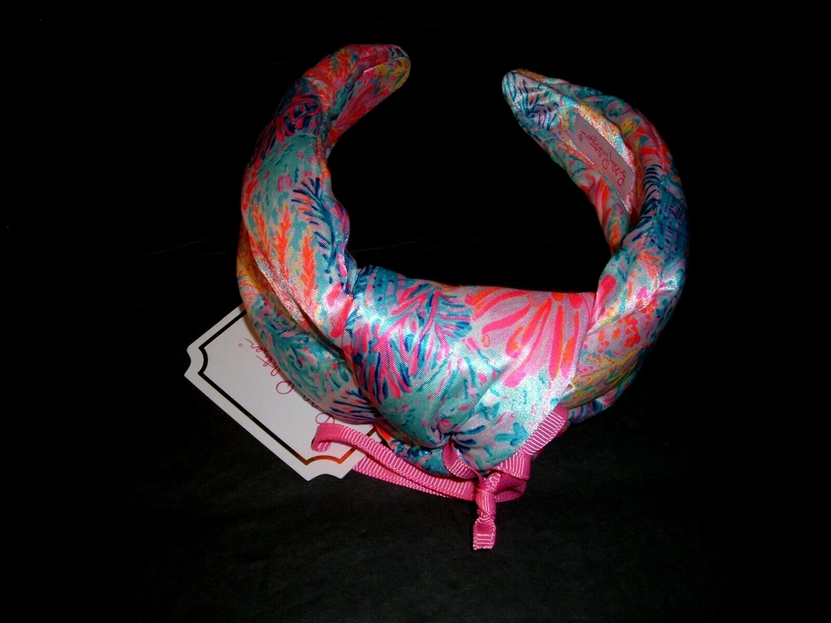 Lilly Pulitzer Wide Knotted Splashdance Satin Headband Pink 
