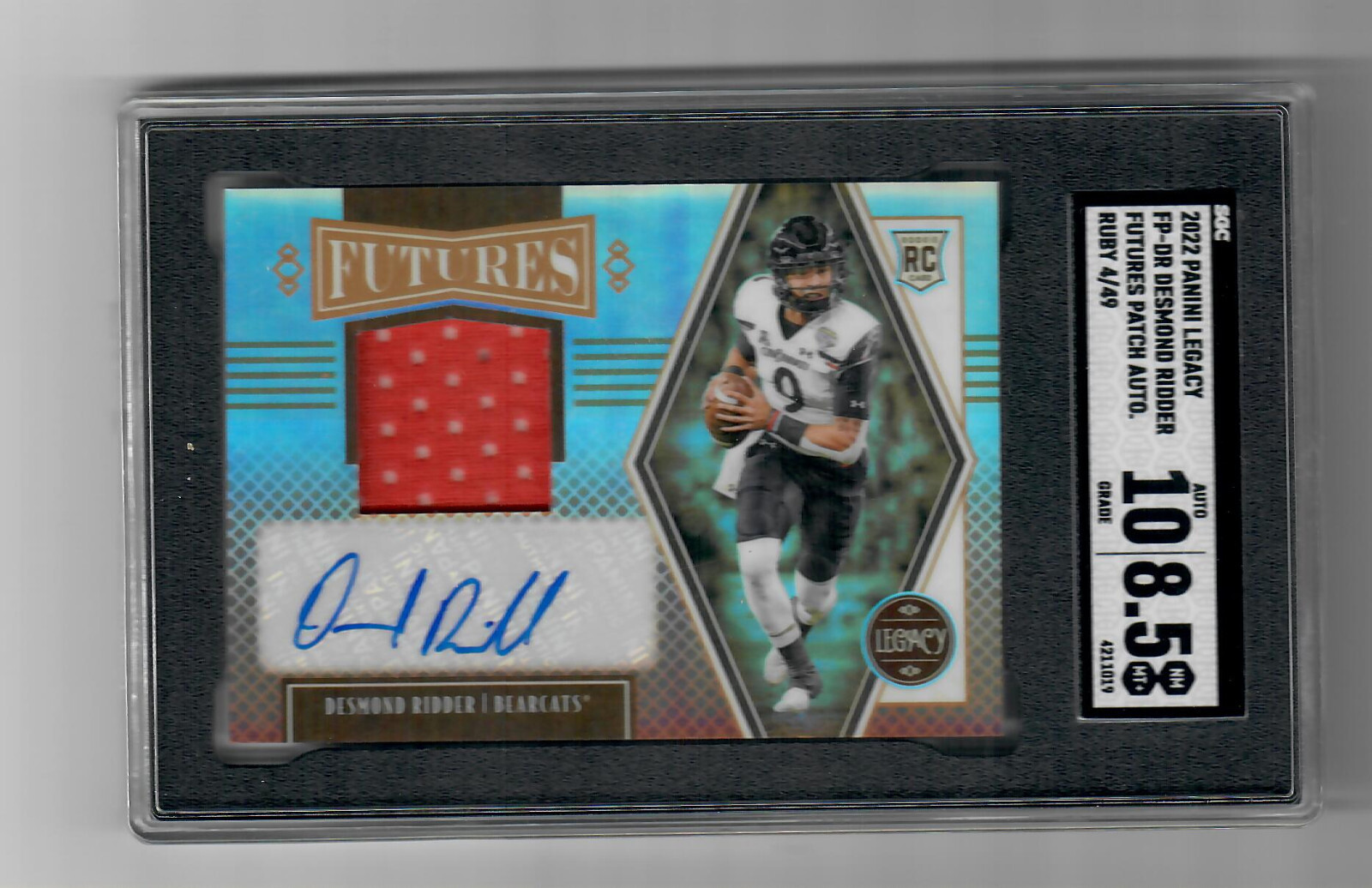 Desmond Ridder Panini Legacy Futures Patch Autograph #FPDR Ruby