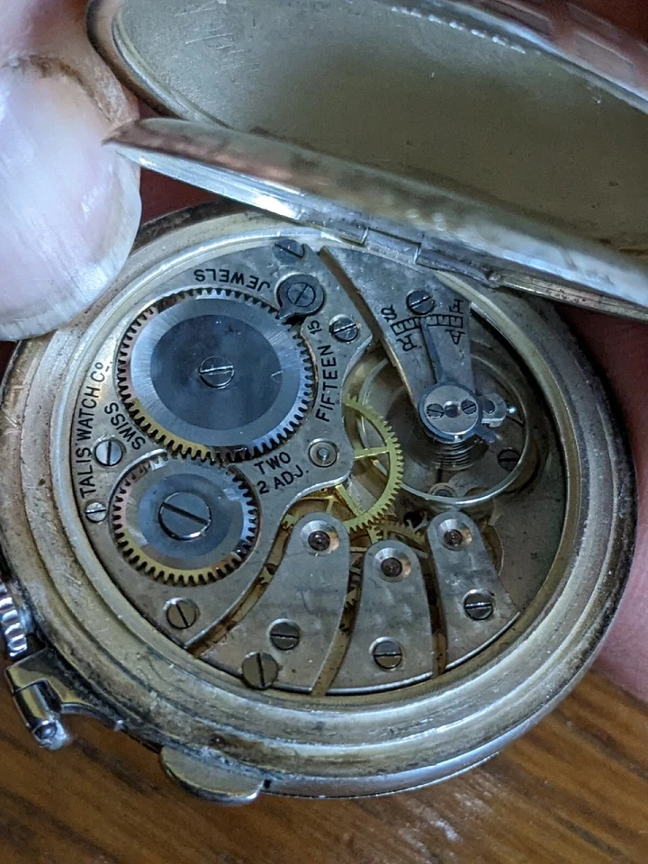 Excelente relógio de bolso "bola de golfe de malha" design de estojo. Movimento suíço, perfeito - Imagem 4 de 4