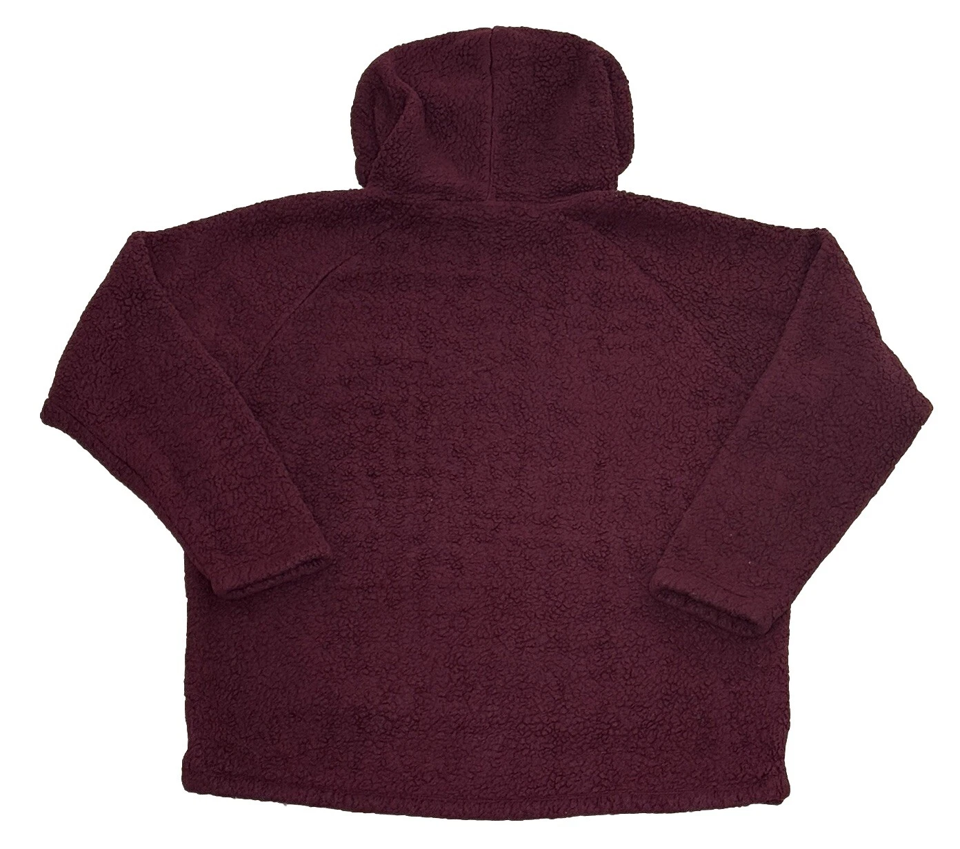 UNDERCOVER Felpa ROSA Victorias Secret grande bordeaux con cappuccio e zip 1 4 sherpa morbida