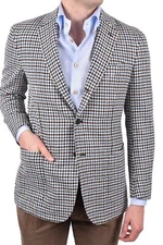 STILE LATINO handmade blazer US 42 EU 52 wool houndstooth multi color $3500