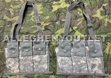 (2) Army MOLLE ACU 6 Mag Magazine Bandoleer Bandolier Pouch w Strap Military NIB