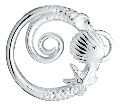 .925 Sterling Silver SEALIFE CIRCLE Shell Clasp for Lestage Convertible Bracelet