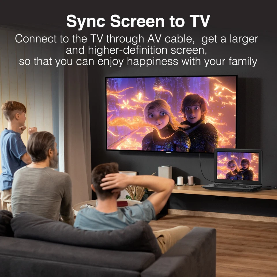 16.9" Portable DVD Player w/14.1" HD Swivel Screen, 6-Hour Rechargeable Battery - Image 4 of 4