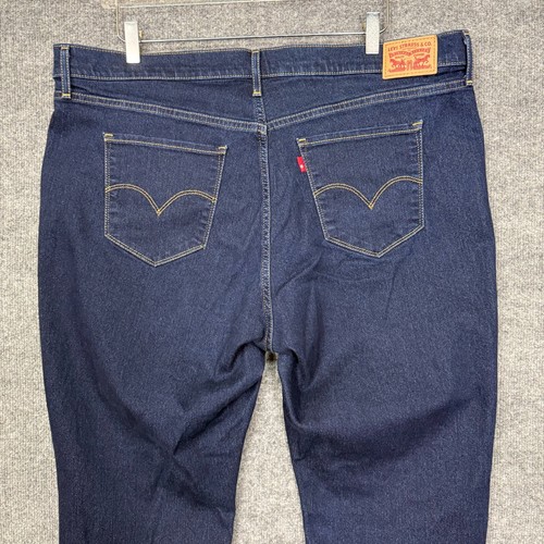 Levis Jeans Womens 20W Blue 724 High Rise Straight Dark Wash Cotton Stretch Plus - Picture 4 of 16