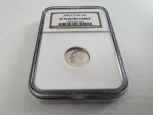 2005-S CLAD ROOSEVELT DIME NGC PF70 U.C. "BROWN LABEL "TOP POP"