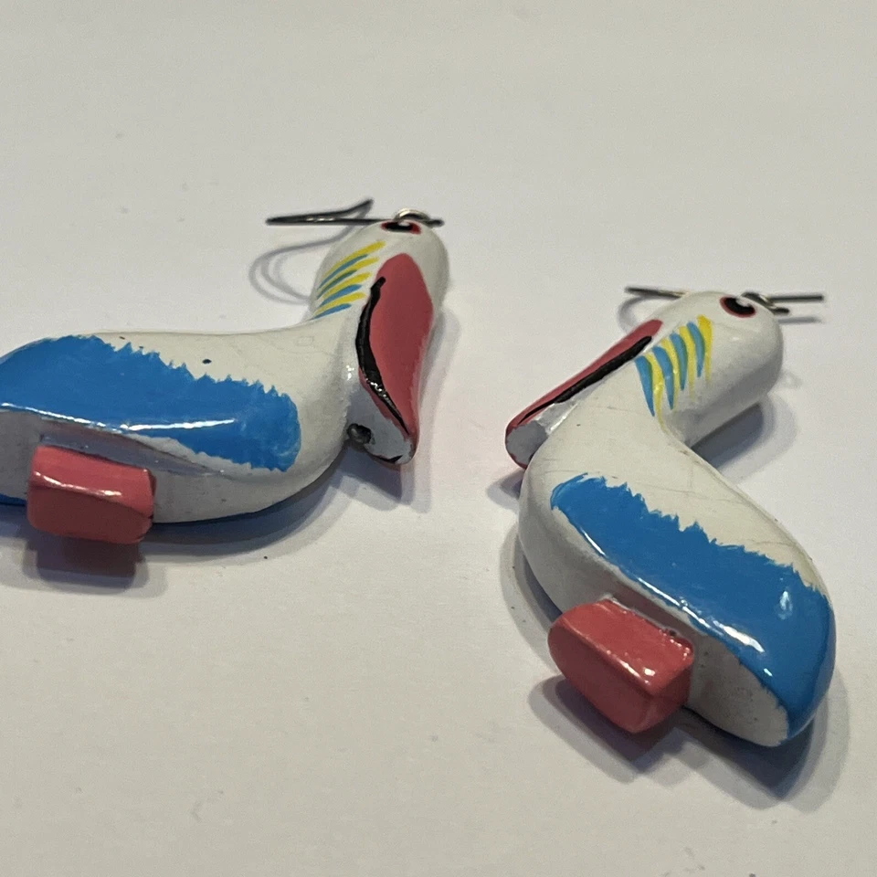Wood Pelican Earrings Statement Jewelry Bird - Image 3 of 3