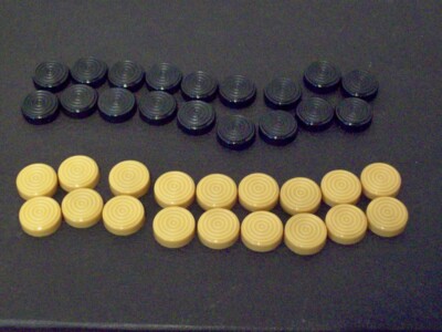 Vintage Replacement Checker Backgammon Pieces Plastic Brown Black 36 Game Parts