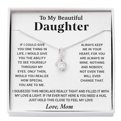 To My Beautiful Daughter Necklace, Gift for Daughter From Mom, Birthday Gift