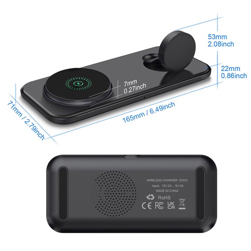 Wireless Charger Dock 2in1 Charging Station For Samsung Galaxy Watch 7/6 S24 S23 - Picture 7 of 26