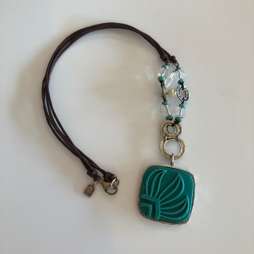Silpada Sterling Silver & Howlite Turquoise Reversible Pendant Necklace