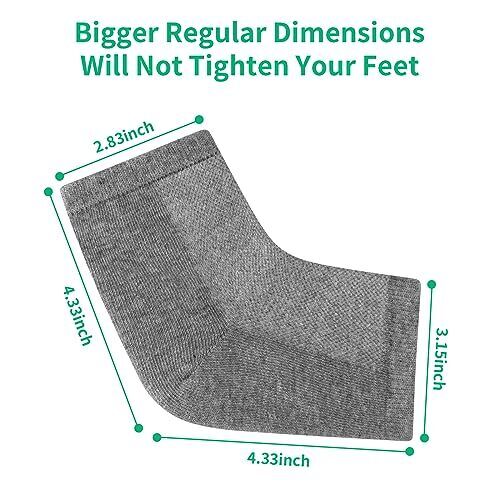 5 pares de calcetines hidratantes de gel para tacón seco agrietado con punta abierta para mujer - Imagen 6 de 7