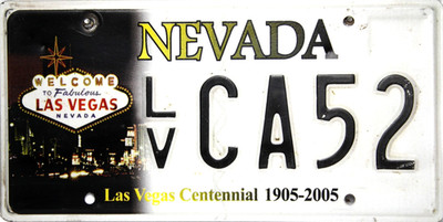 Nevada Las Vegas Original  Nummernschild USA License Plate  LV CA 52