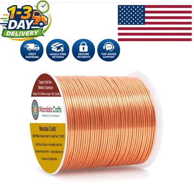 Durable 18 Gauge Copper Craft Wire   Perfect for DIY Jewelry & Yard Art Projects
