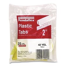 Pendaflex 42YEL Transparent Colored Tabs f/Hanging File Folders - YL 25/PK New